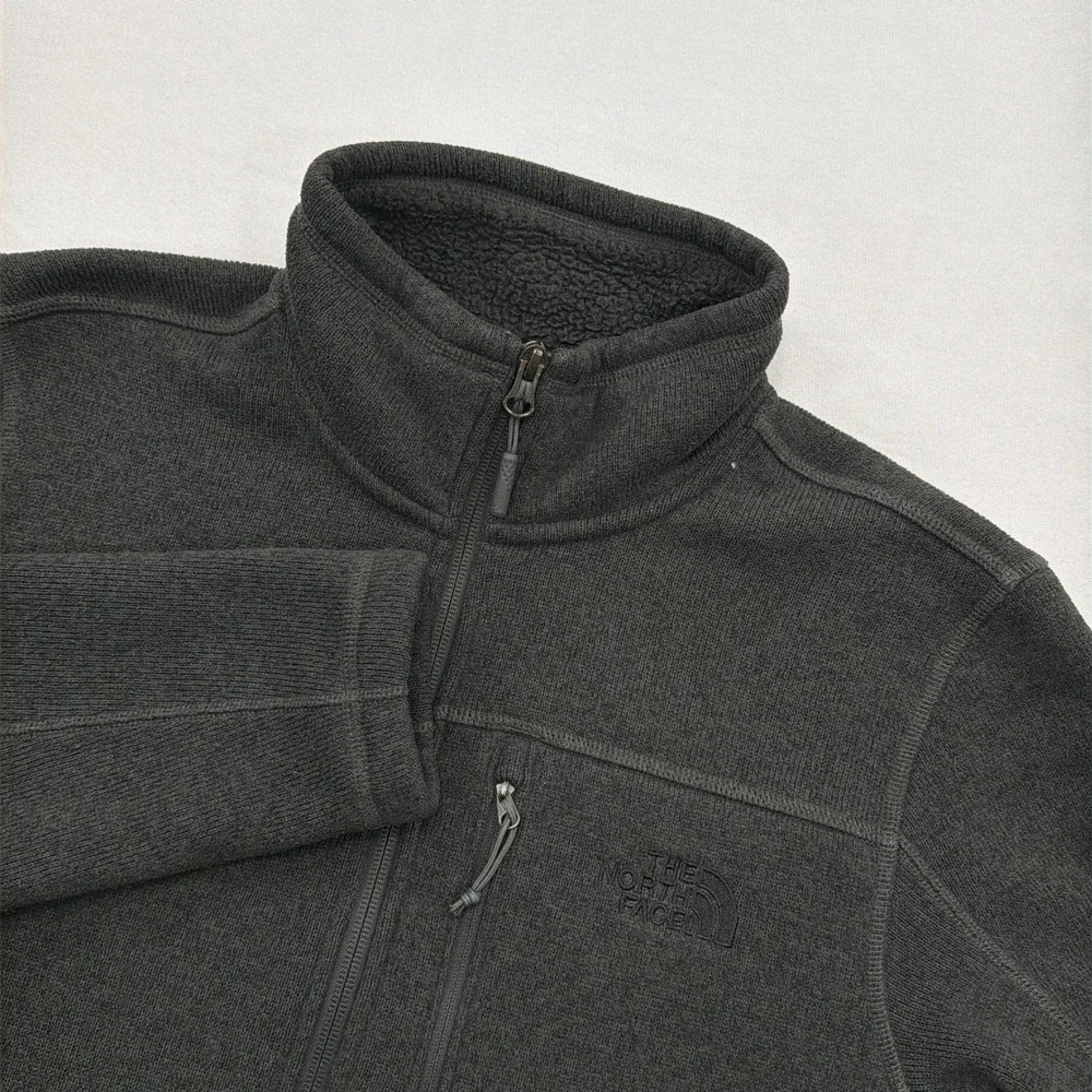 The North Face Fleece Gordon Lyons Quarter Zip Pullover Jacket Grey Mens Size S